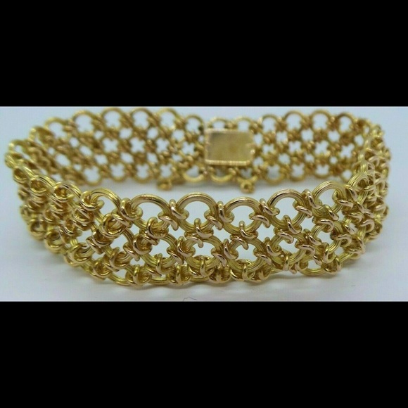 Vintage 18K YELLOW GOLD LINK BRACELET - Picture 9 of 13